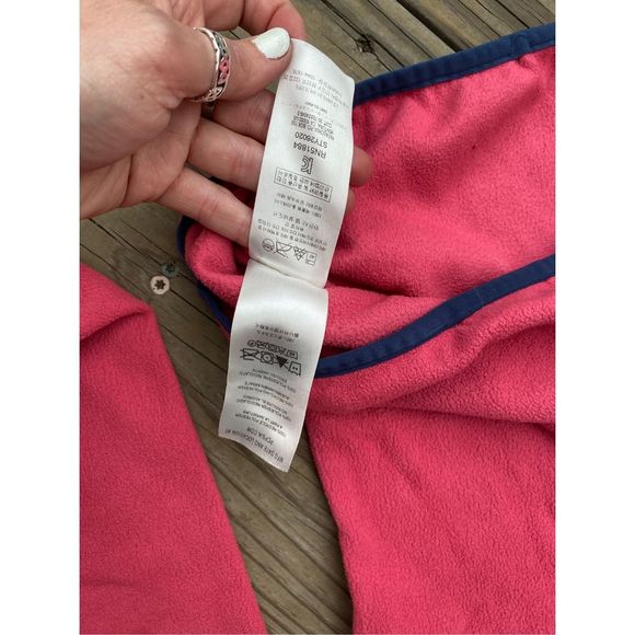 Patagonia Micro D Snap-T Fleece Pink / Blue Trim Pullover Sweatshirt, Size Large - Picture 11 of 16
